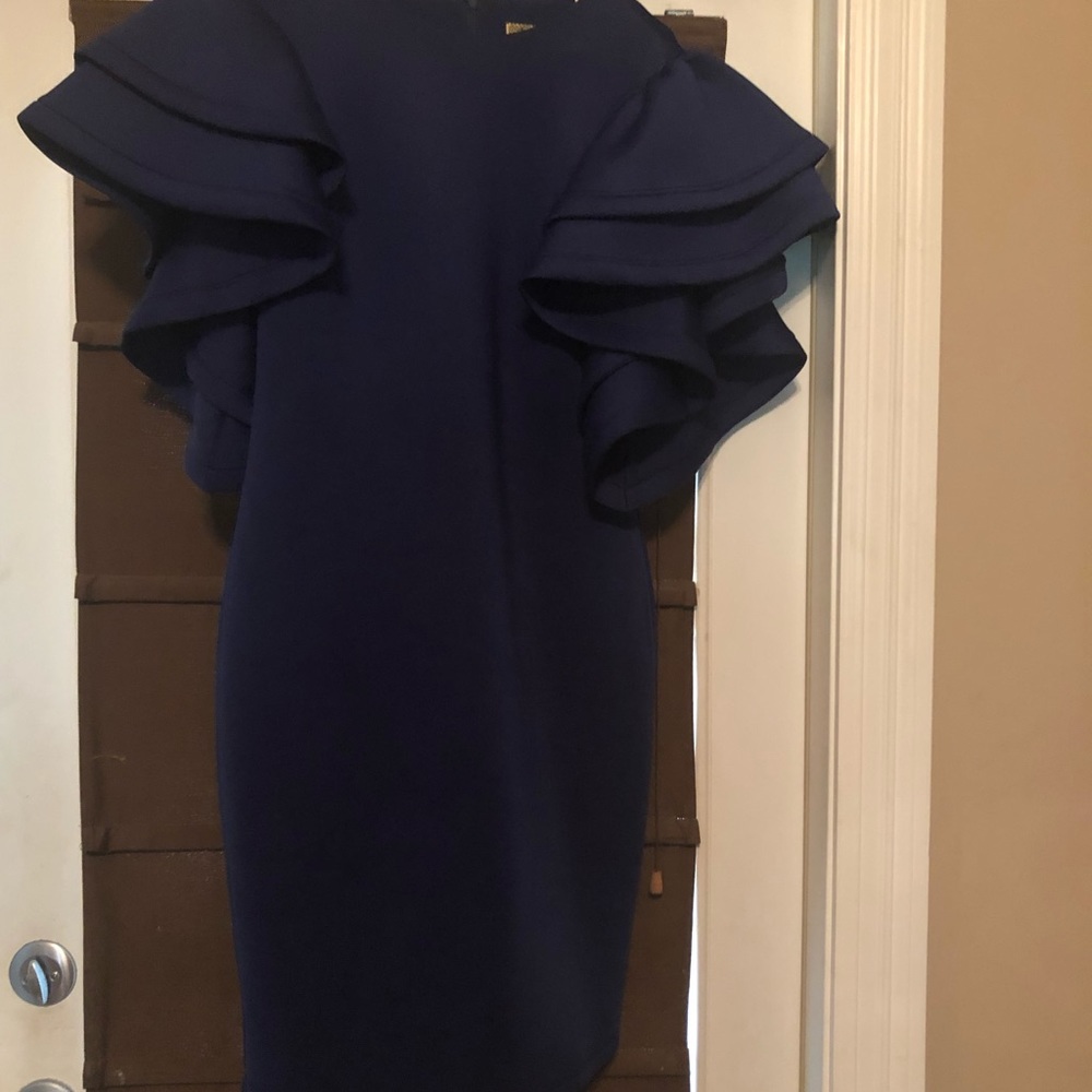 Scuba Dress with Fancy Sleeves